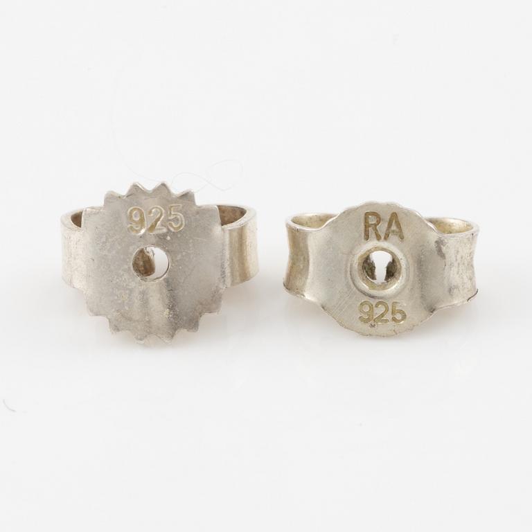 Bracelet, necklace, a pair of earrings, and a ring, Pia Rauff, silver with small diamonds.