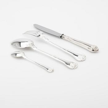 Bestickuppsättning, 42 delar, silver, modell "Sachsisk", Cohr, Danmark, 1980-tal.