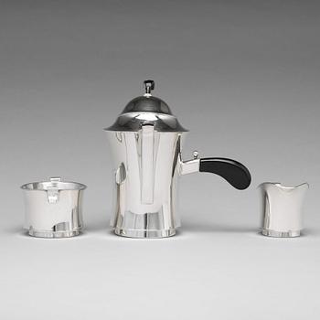 John Färngren, kaffeservis, Stockholm 1930, silver.