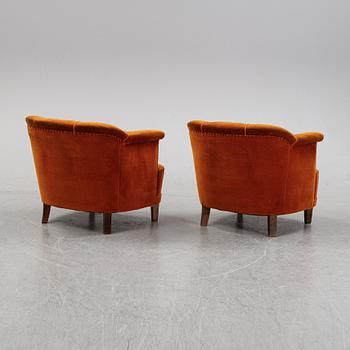 Otto Schulz, tillskrivna ,fåtöljer
ett par, 1940-tal.