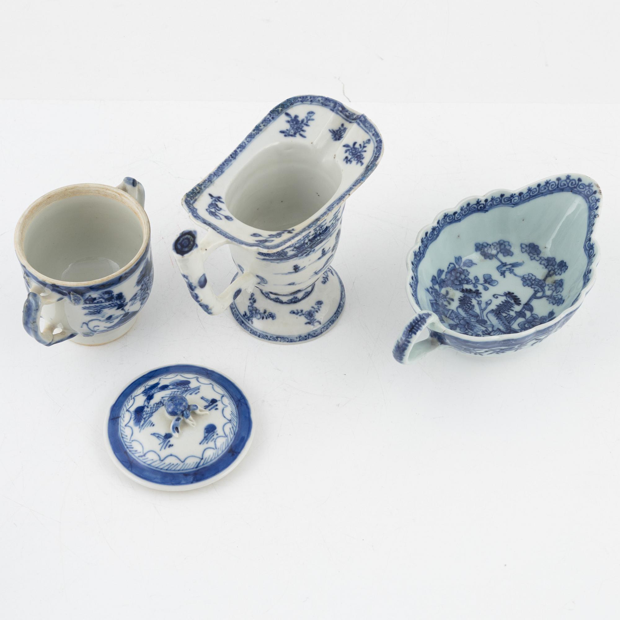Parti porslin, 7 delar, Kina, Qingdynastin, 1700-1800-tal.