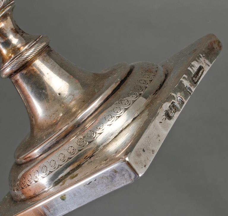 LJUSSTAKAR/KANDELABRAR, 2+2 st, silver, Karol Filip Malcz (1797 - 1867), Warszawa, 1800-tal, vikt ca 2010 g.