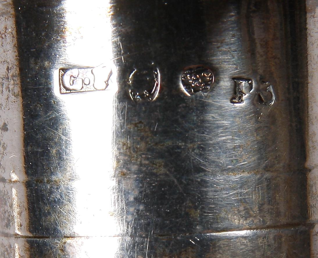 LJUSSTAKAR, ett par, silver, empire, Gustaf Folcker, Stockholm, 1821.