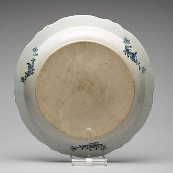 A blue and white dish, Qing dynasty, Qianlong (1736-95).
