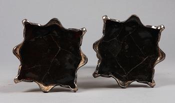 LJUSSTAKAR, ett par, nysilver, nyrokoko, 1800/1900-tal.