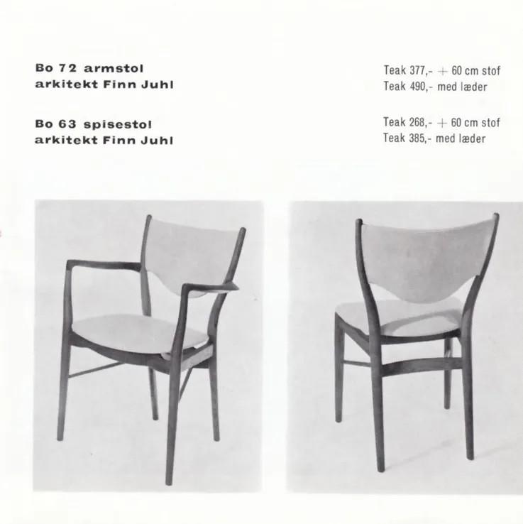 Finn Juhl, a set of six chairs and a pair of armchairs, model "Bo-63" and "Bo-72", Bovirke, Denmark, 1940s-50s.