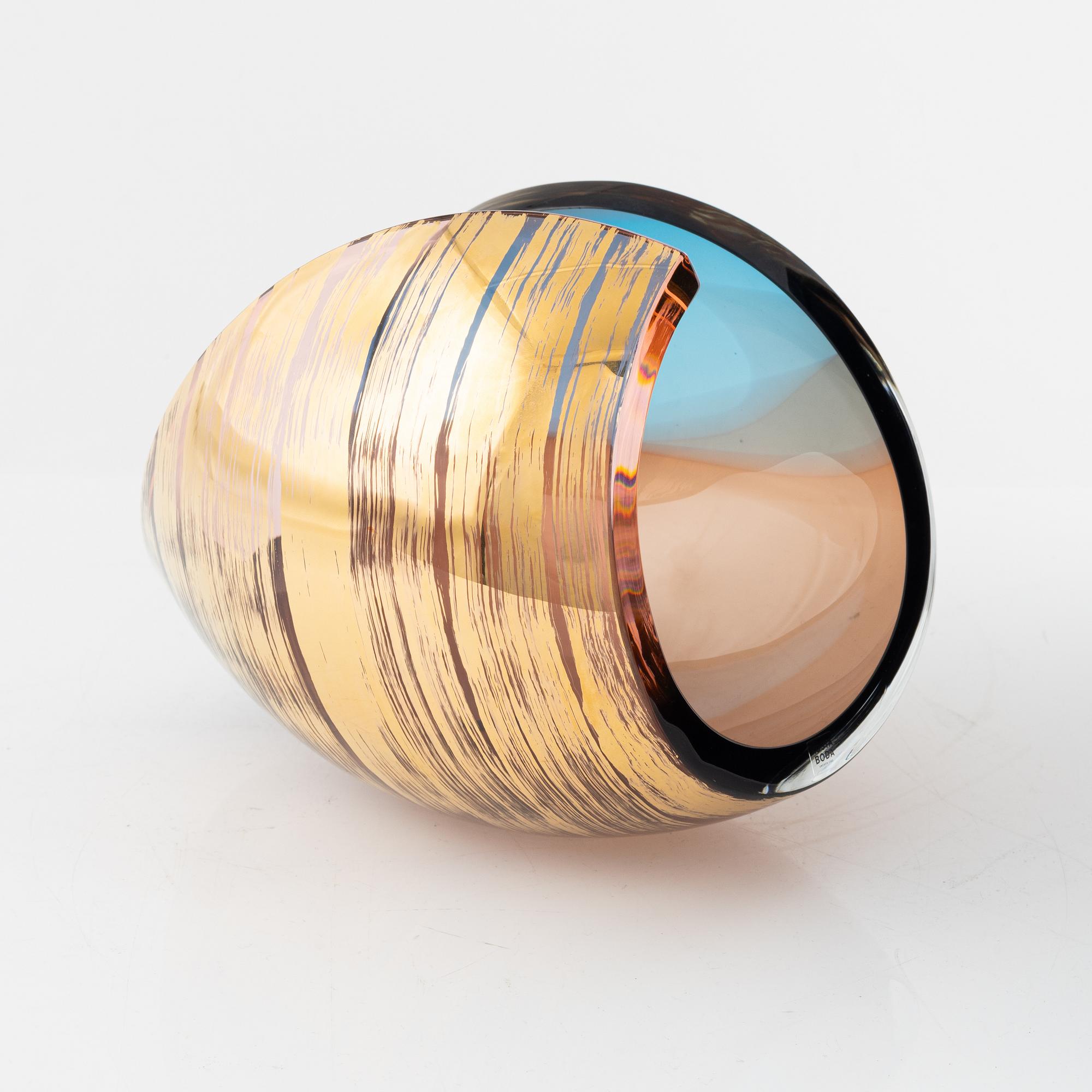 Lena Bergström, a 'Planets' glass sculpture/bowl from Kosta Boda, Sweden. Signed and numbered 8/500.