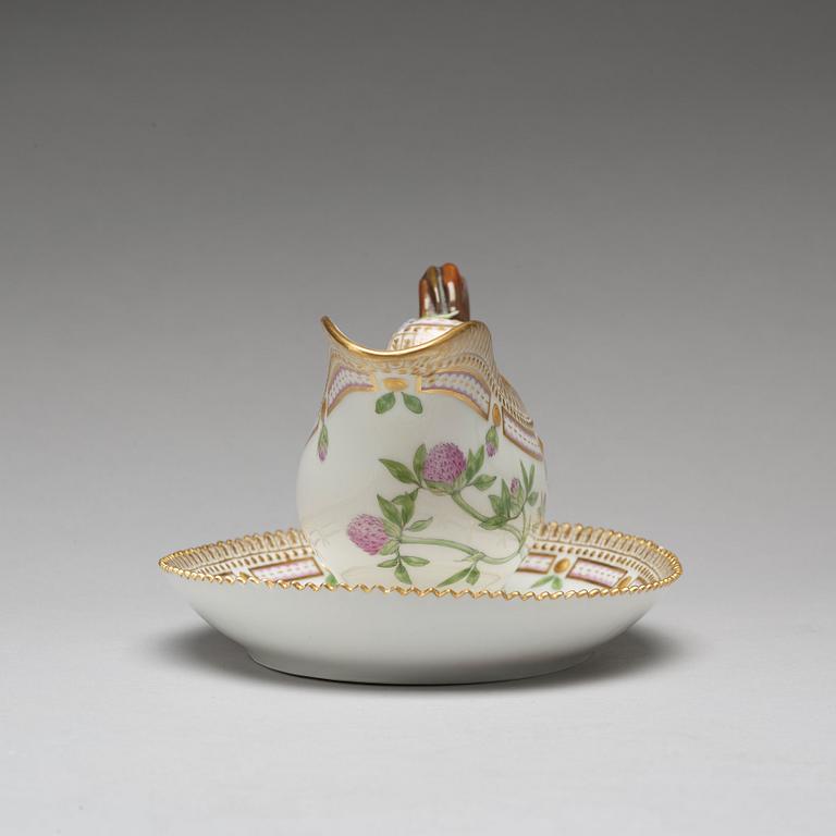 A Royal Copenhagen "Flora Danica" sauce boat, Denmark, "20th Century.