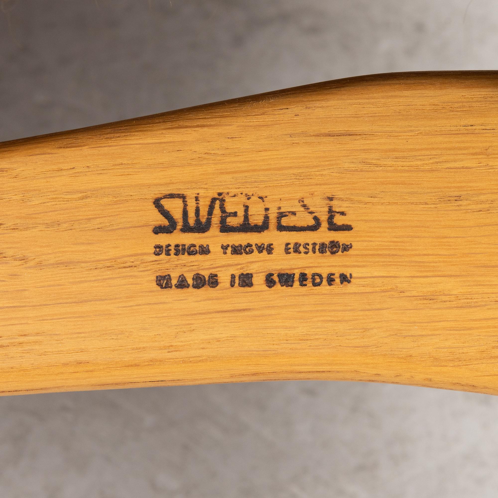 Yngve Ekström, a 'Lamino' easy chair and a foot stool, Swedese.