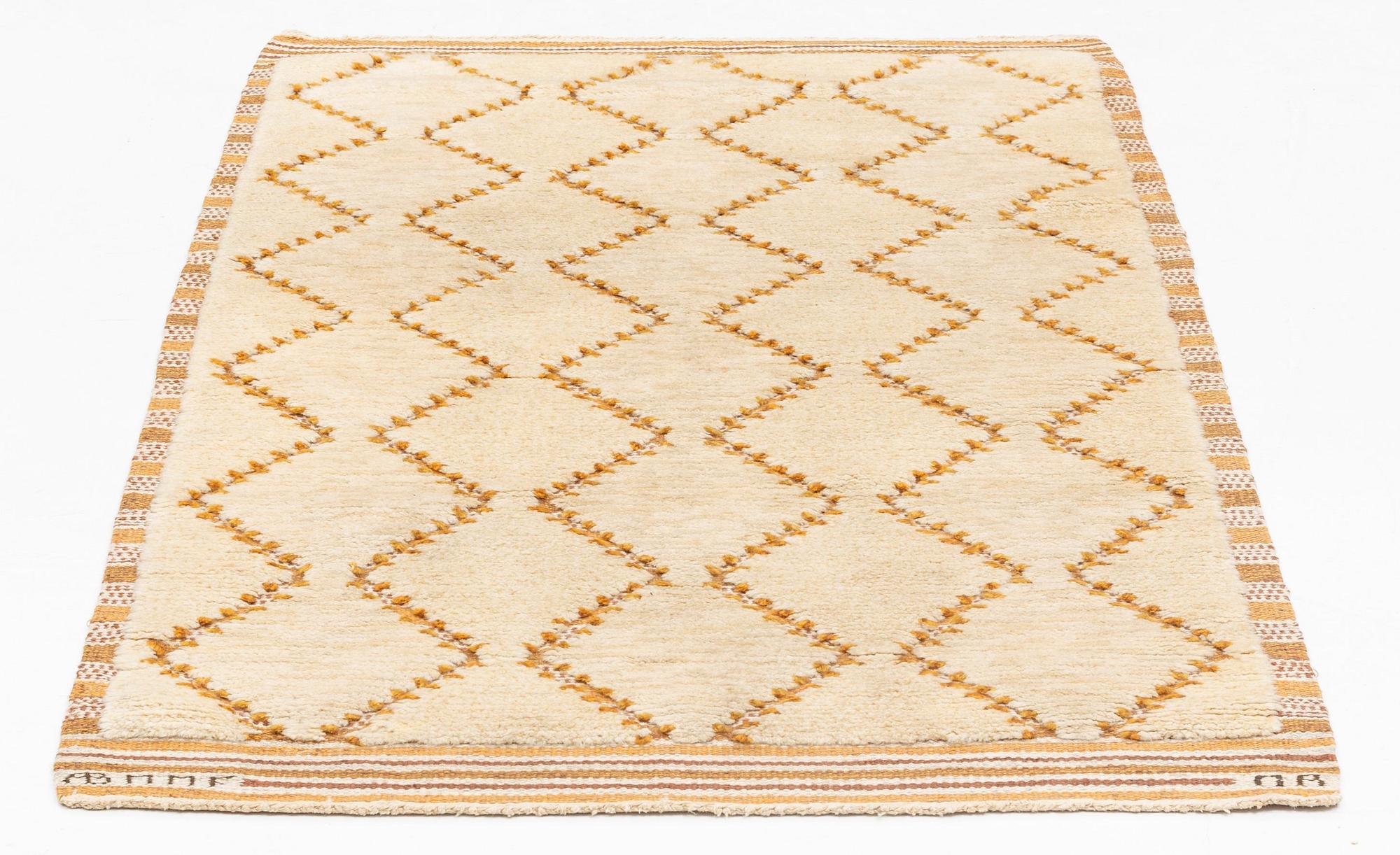 Marianne Richter, a carpet, "Gångarna", knotted pile in relief, ca 181 x 100 cm, signed AB MMF MR.