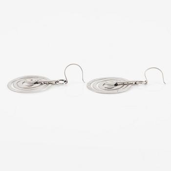 Tapio Wirkkala, a pair of earrings "Silvermoon", sterling silver, for Kultakeskus.