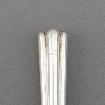 A set of twelve Swedish 19th century silver dinner-knifes, mark of Adolf Lilja, Stockholm 1859.