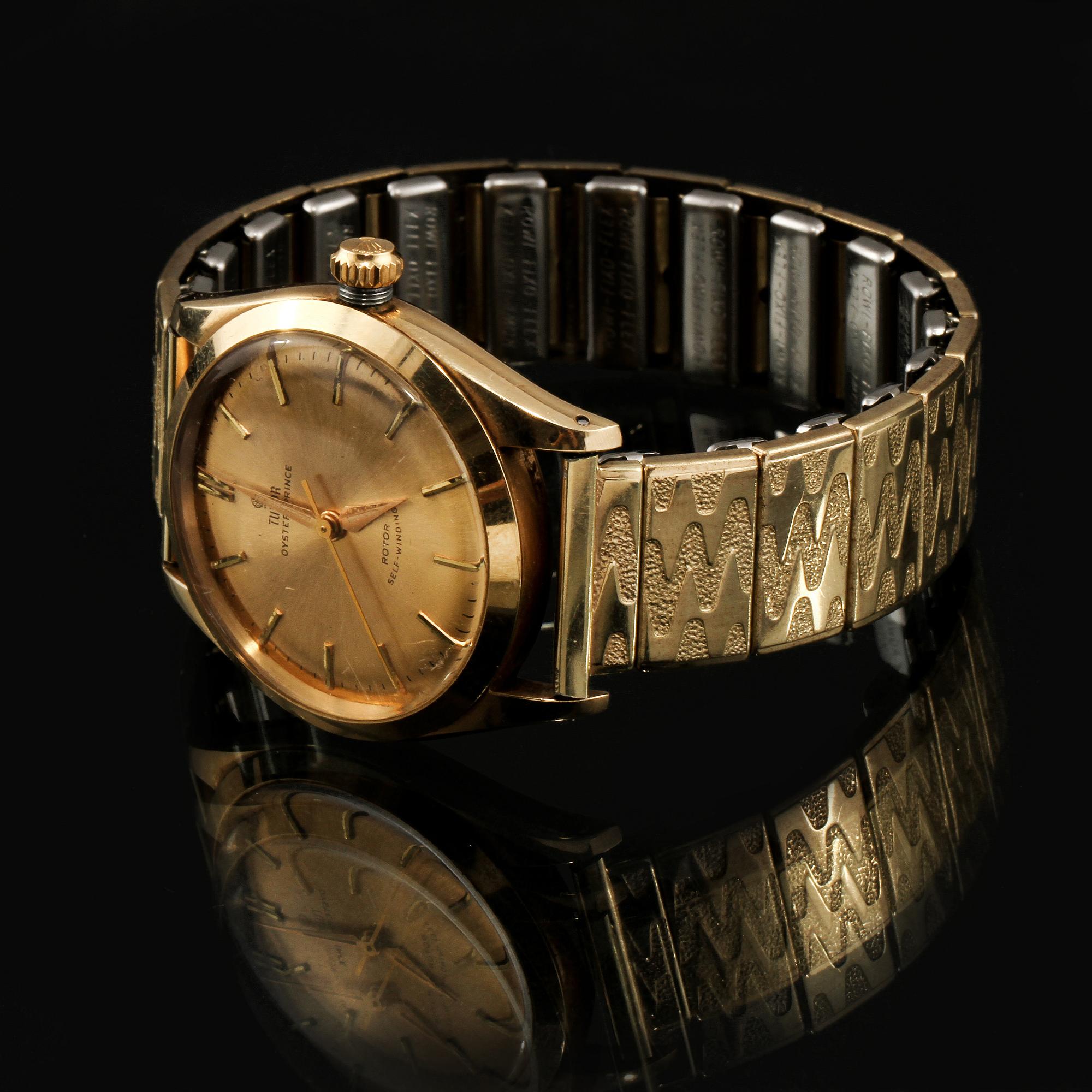 ARMBANSDUR, herr, 14 k guld, "Oyster Prince", Tudor, 1900-talets andra hälft.
