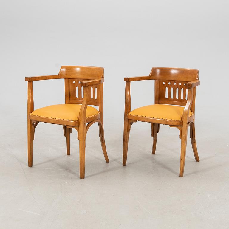 Armchairs, a pair from the Art Nouveau period, early 20th century.
