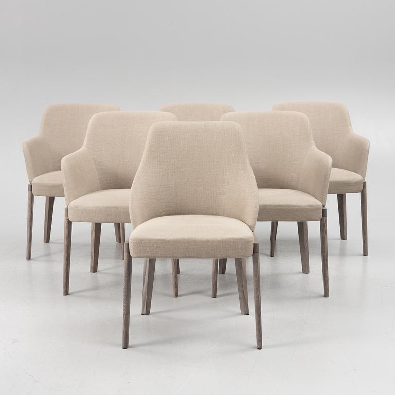 Rodolfo Dordoni, five 'Chelsea' armchairs and one chair, Molteni.