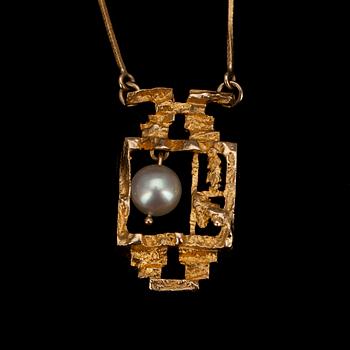 HÄNGSMYCKE, "Magisk pärla" guld 14K, pärla, Björn Weckström Lapponia. Vikt 7,5 g.