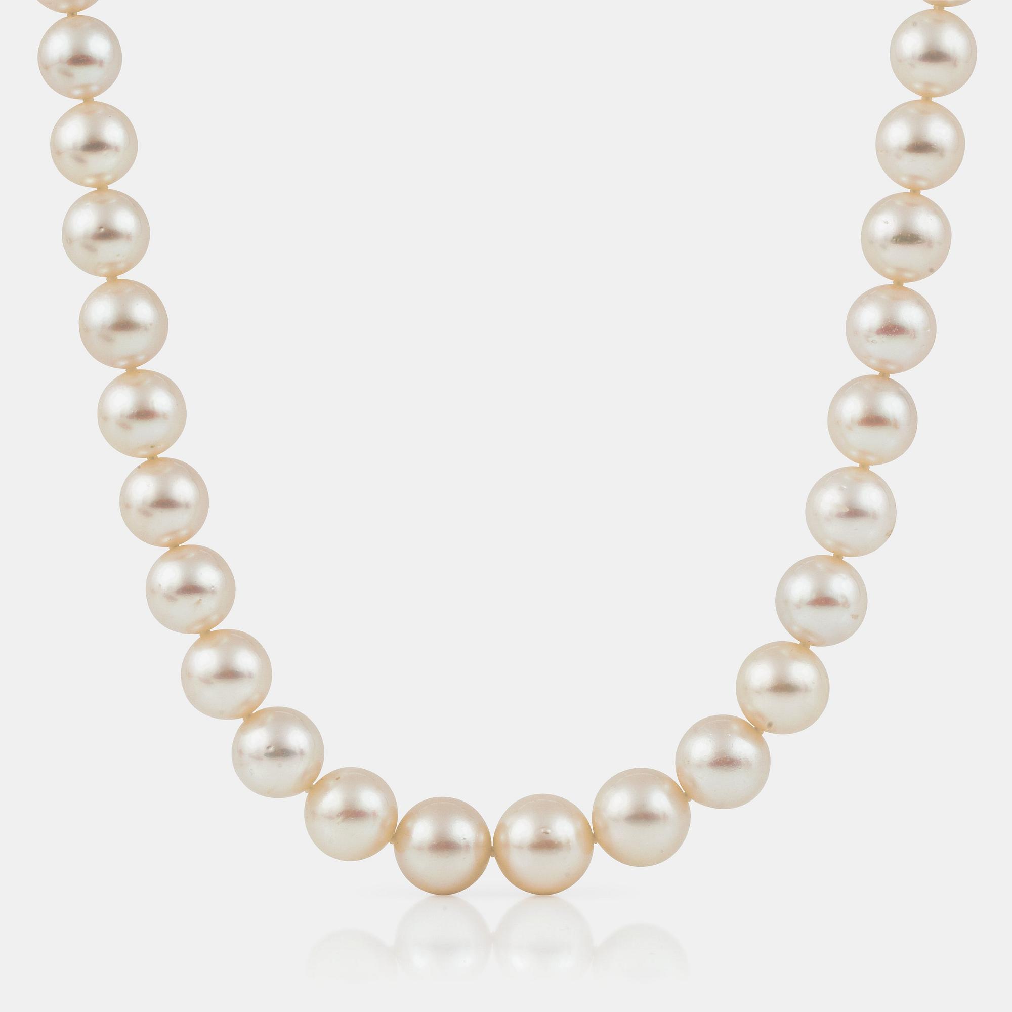PÄRLCOLLIER med odlade Söderhavspärlor (South sea) Ø 14 - 17.1 mm.