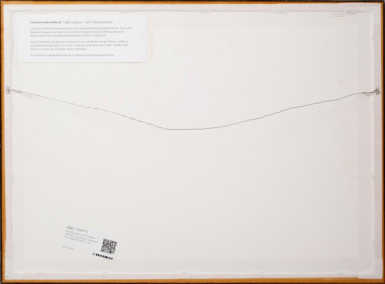 CHRISTIAN GOTTHARD HIRSCH, gouache, signerad och daterad 1922.