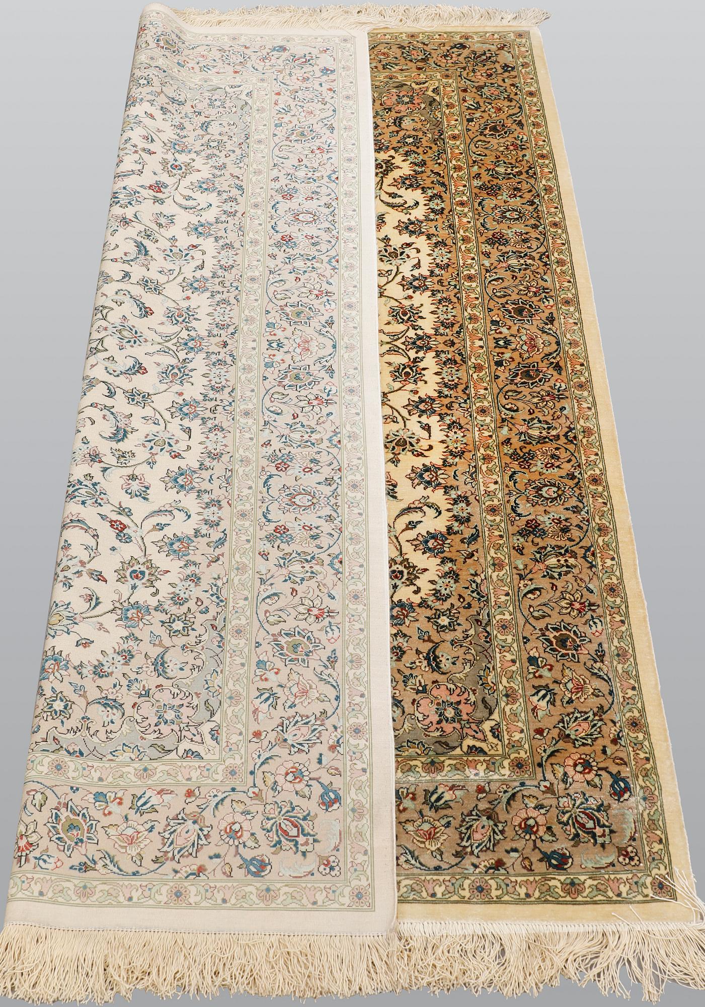 Matta, silke Keshan Signerad, ca 152 x 101 cm.