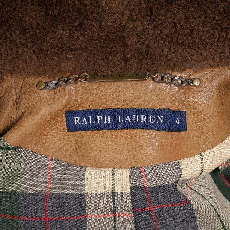 SKINNJACKA med PÄLSKRAGE , Ralph Lauren, storlek 4.