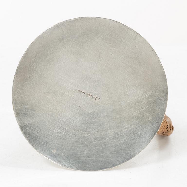 Bowl and cigarette case, silver, with accompanying nickel silver jug.