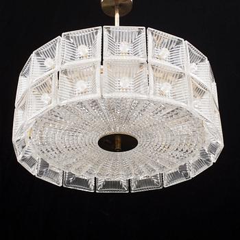 TAKLAMPA, Carl Fagerlund, Orrefors, 1900-talets andra hälft. Höjd 45 cm.