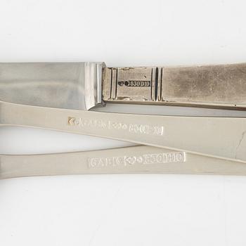 Jacob Ängman, a 13-piece Swedish silver cutlery, model 'Rosenholm' GAB, Eskilstuna, including 1980.