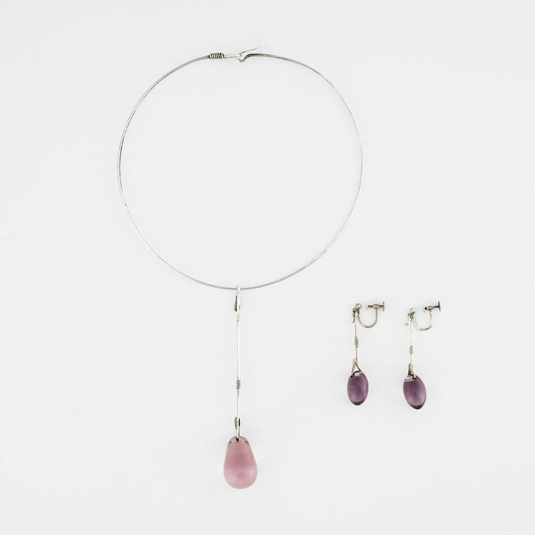 Vivianna Torun Bülow-Hübe, halssmycke och örhängen, utförda i egen studio 1950-tal, silver.