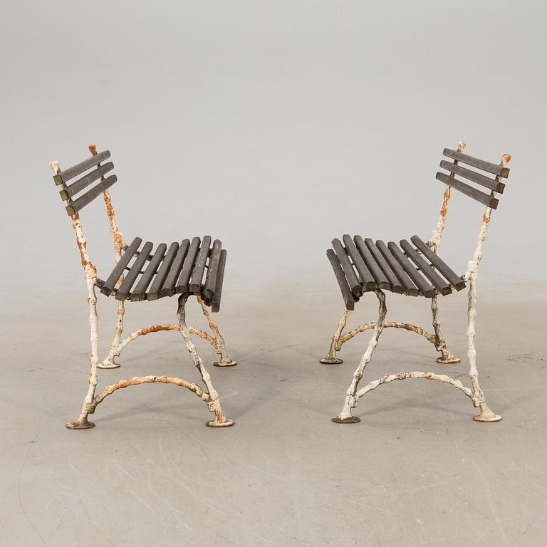 Garden benches, a pair from around 1900.