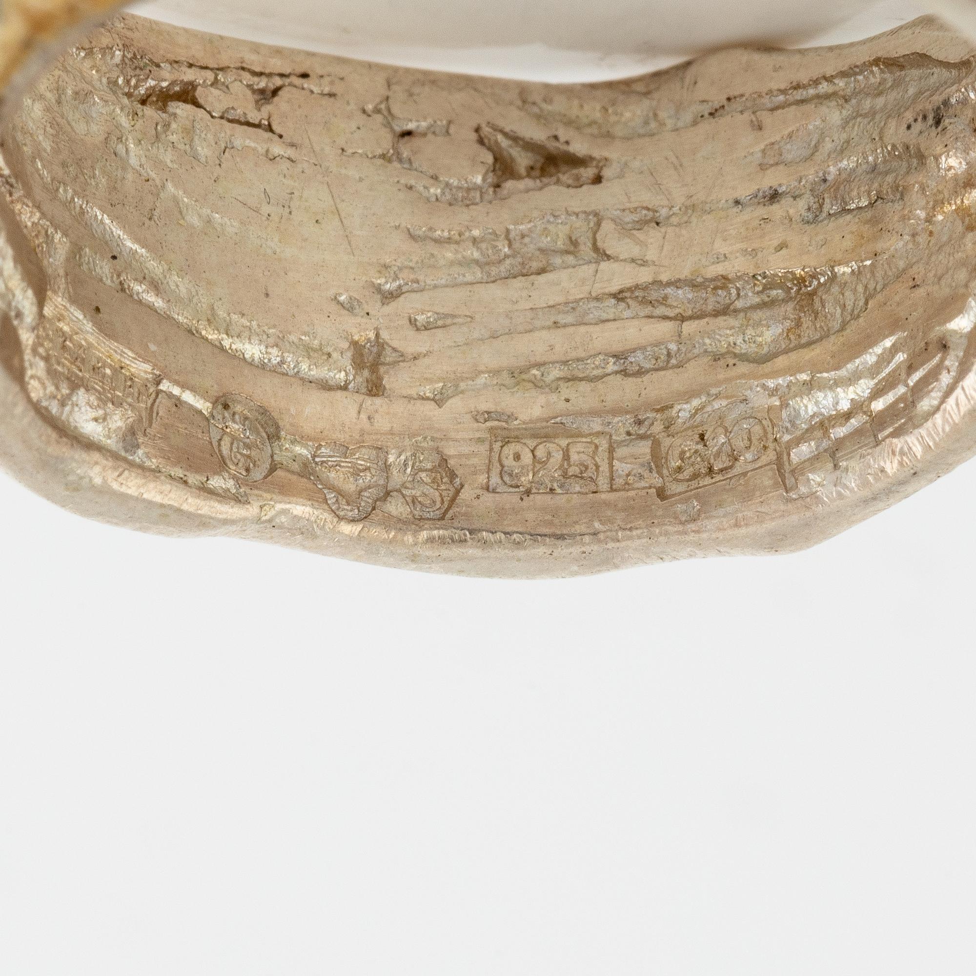 Lars Arby, six rings, silver, Gothenburg approx. 1966 and 1976.