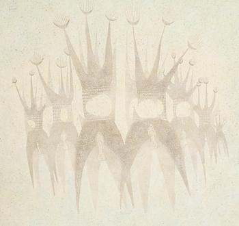 Thea Ekström, mixed media on panel, signed Ekström and dated 12 VII -65.