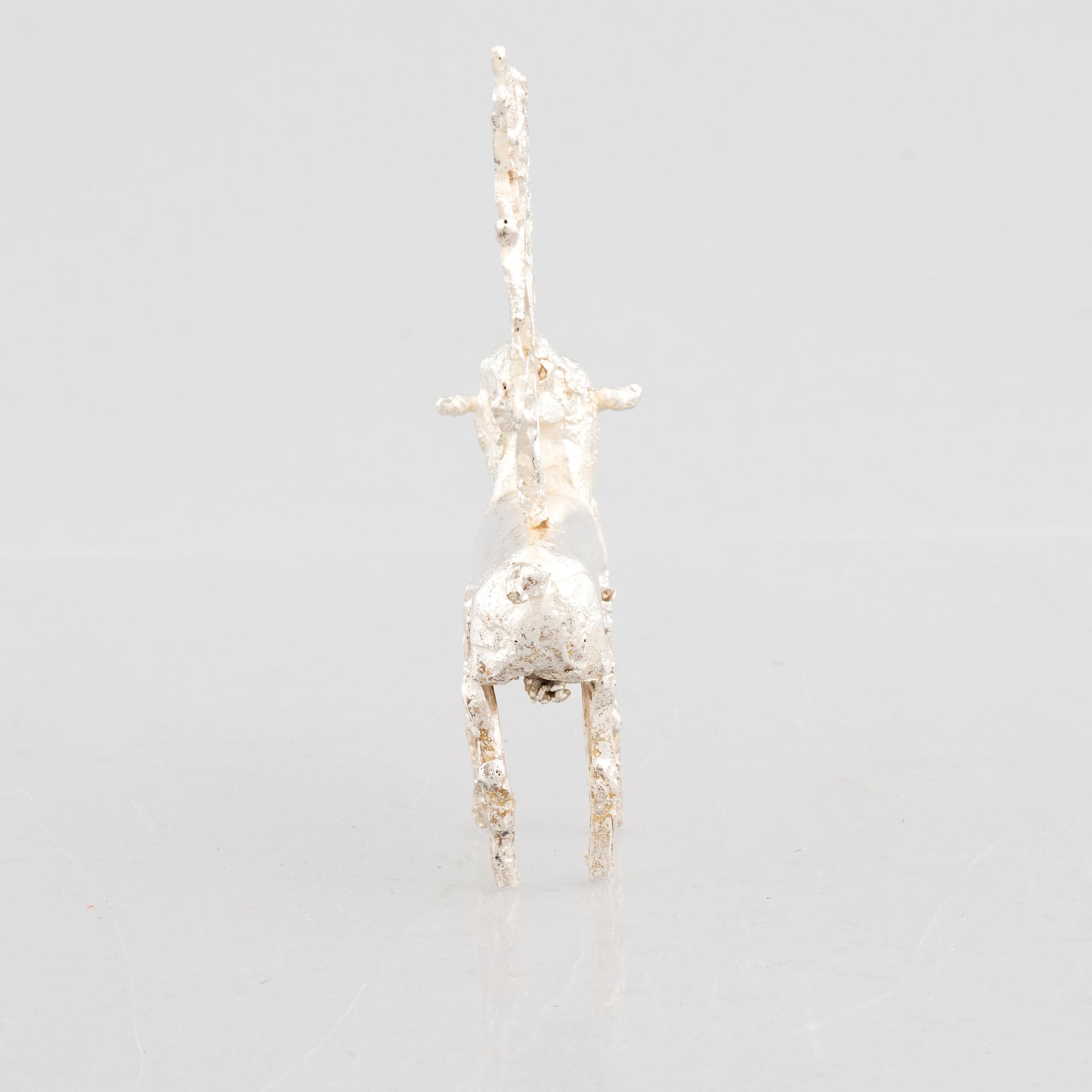 A sterling silver sculpture, mark of Lars Arby, Gothenburg, Sweden 1982.