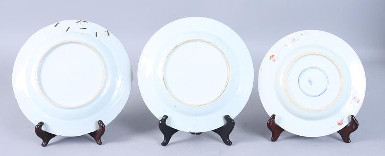 PARTI TALLRIKAR, 6 st, porslin och fajans, Kina och Holland, 1700/1800-tal.