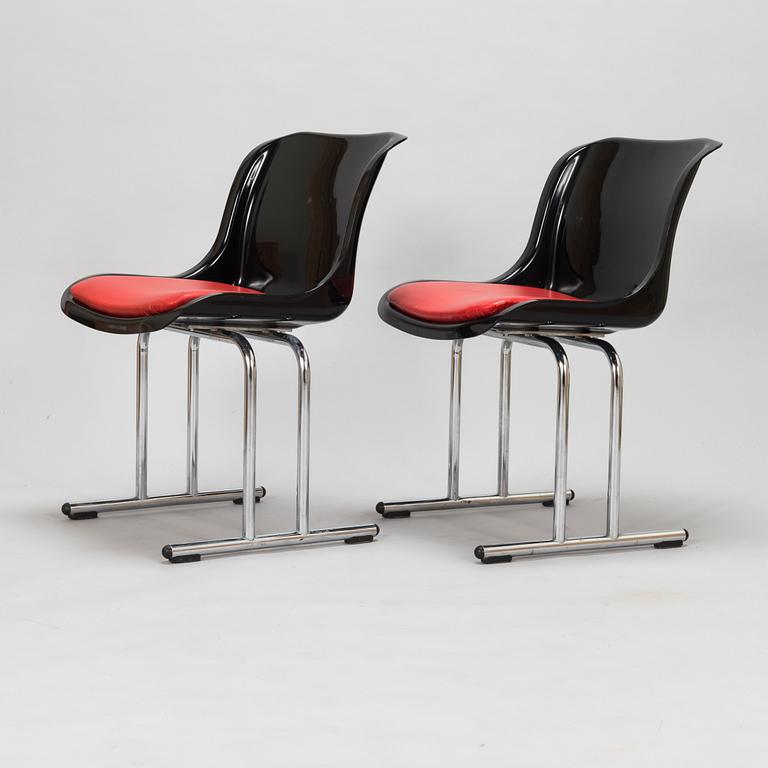 Yrjö Kukkapuro, tuoleja, 4 kpl, malli 3415, valmistaja Haimi, 1970-luku.