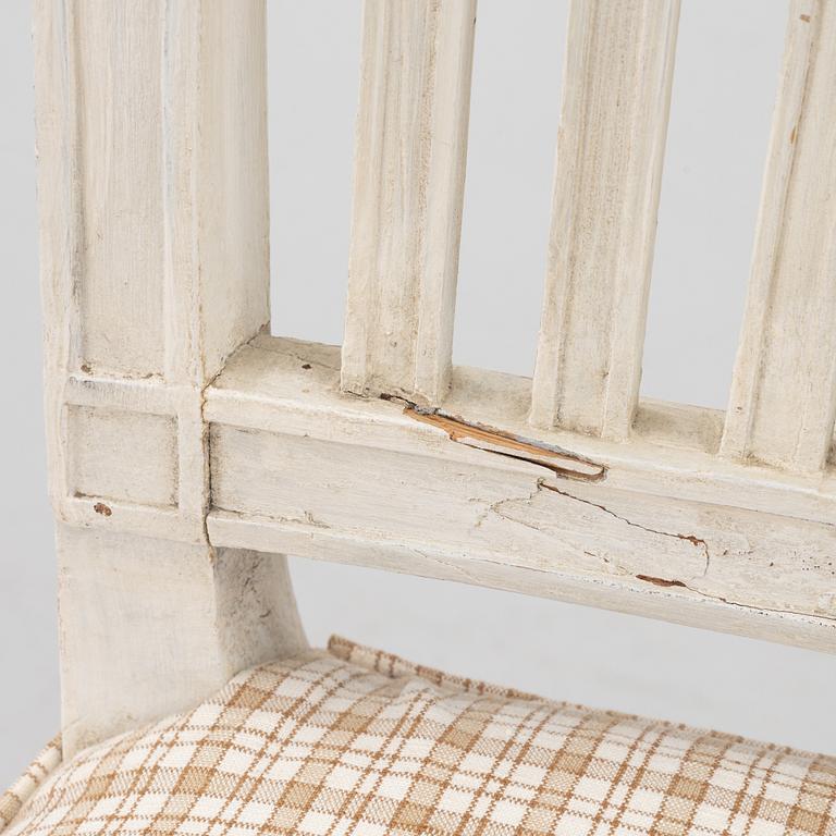 Five late Gustavian chairs, circa 1800.