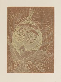 Max Ernst, etching in colours, 1950, signed 29/100.