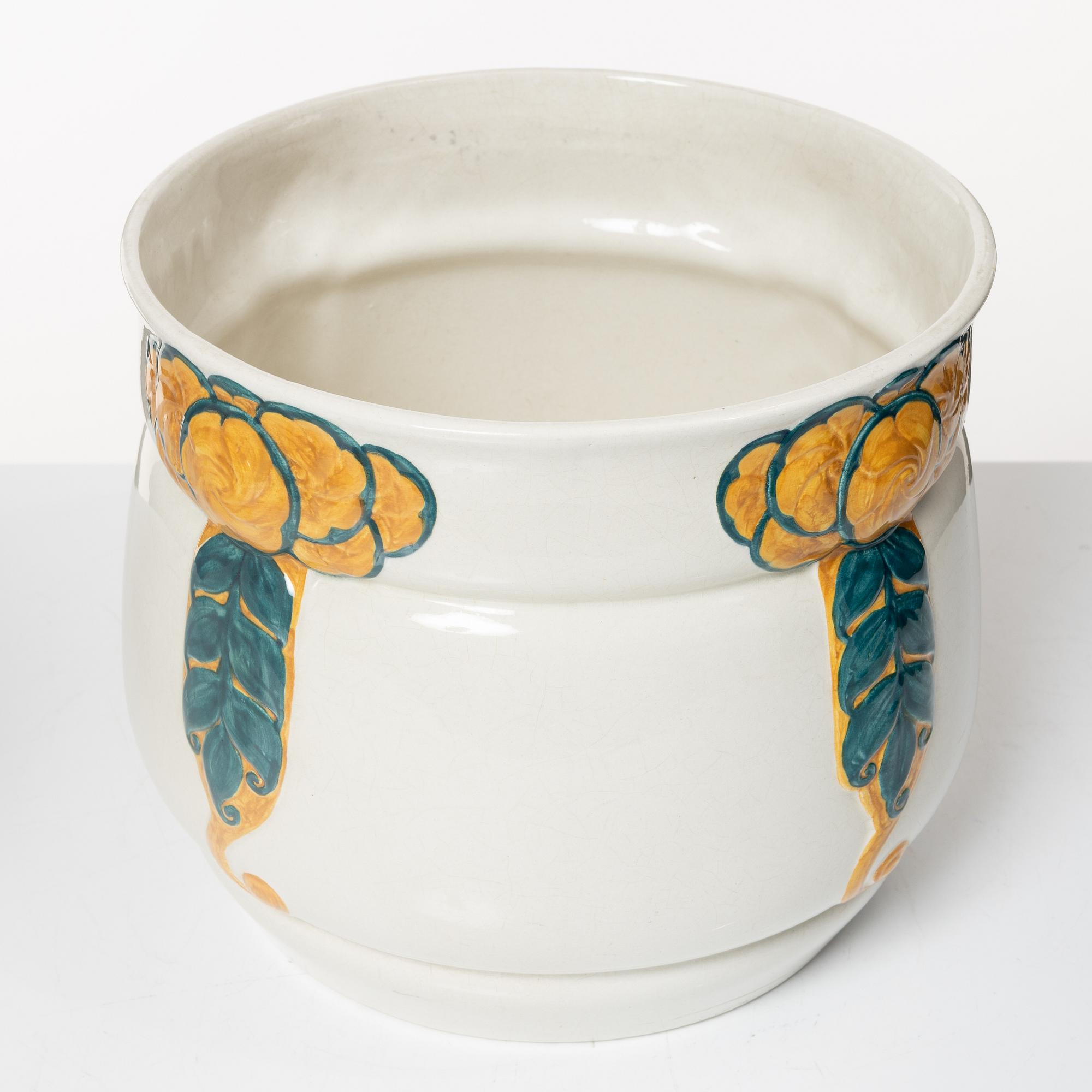 Alf Wallander, ytterfoder, ett par, flintgods, jugend, Rörstrand, 1900-talets början.