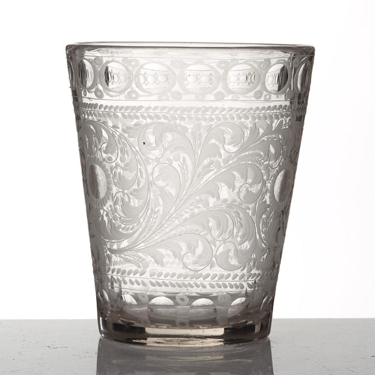 BÄGARE, glas. Nordeuropa, 1700-tal.