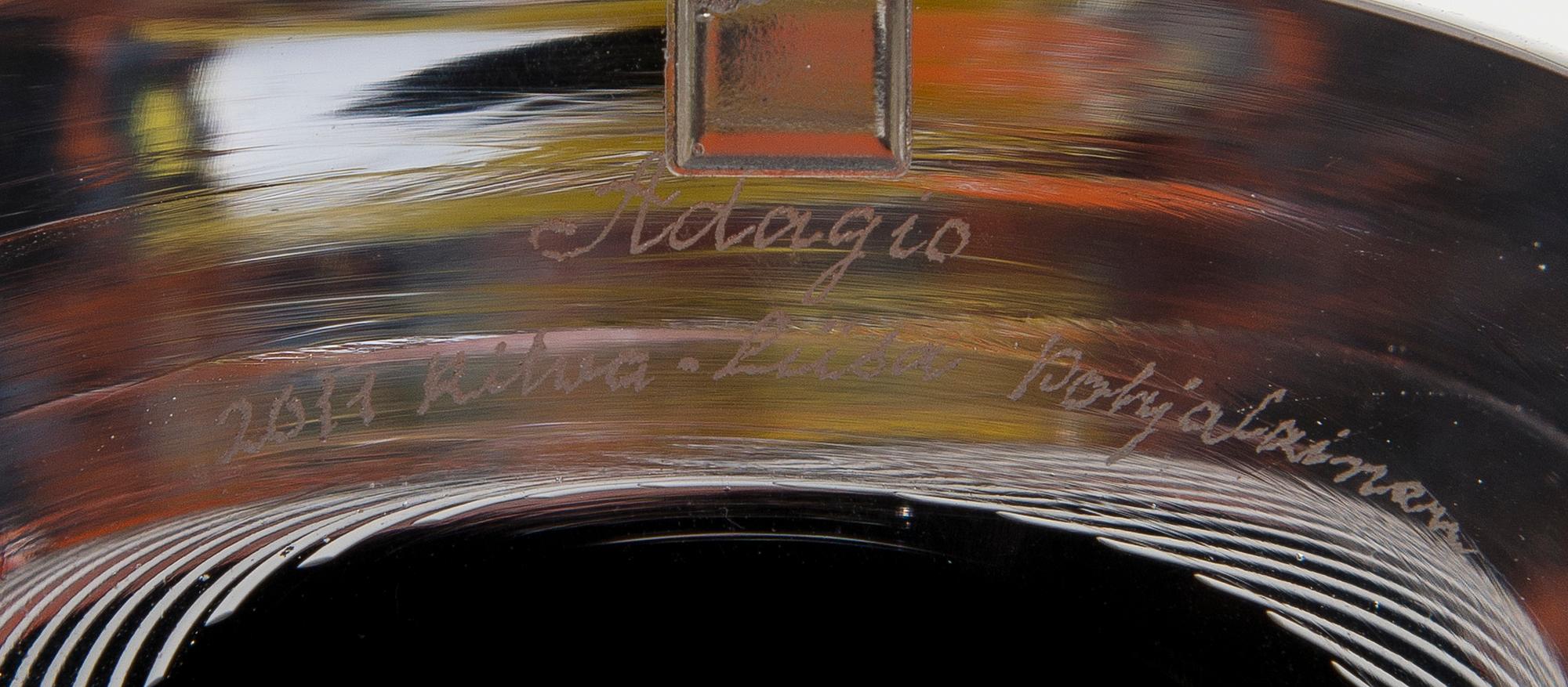 RITVA-LIISA POHJALAINEN, A GLASS SCULPTURE. Signed Andiago, Ritva-Liisa Pohjalainen 2011.