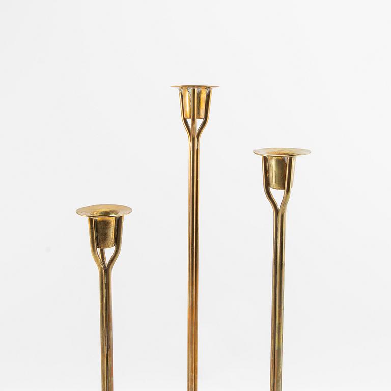 Josef Frank, candlesticks 3 pcs "Clover", Svenskt Tenn Company.