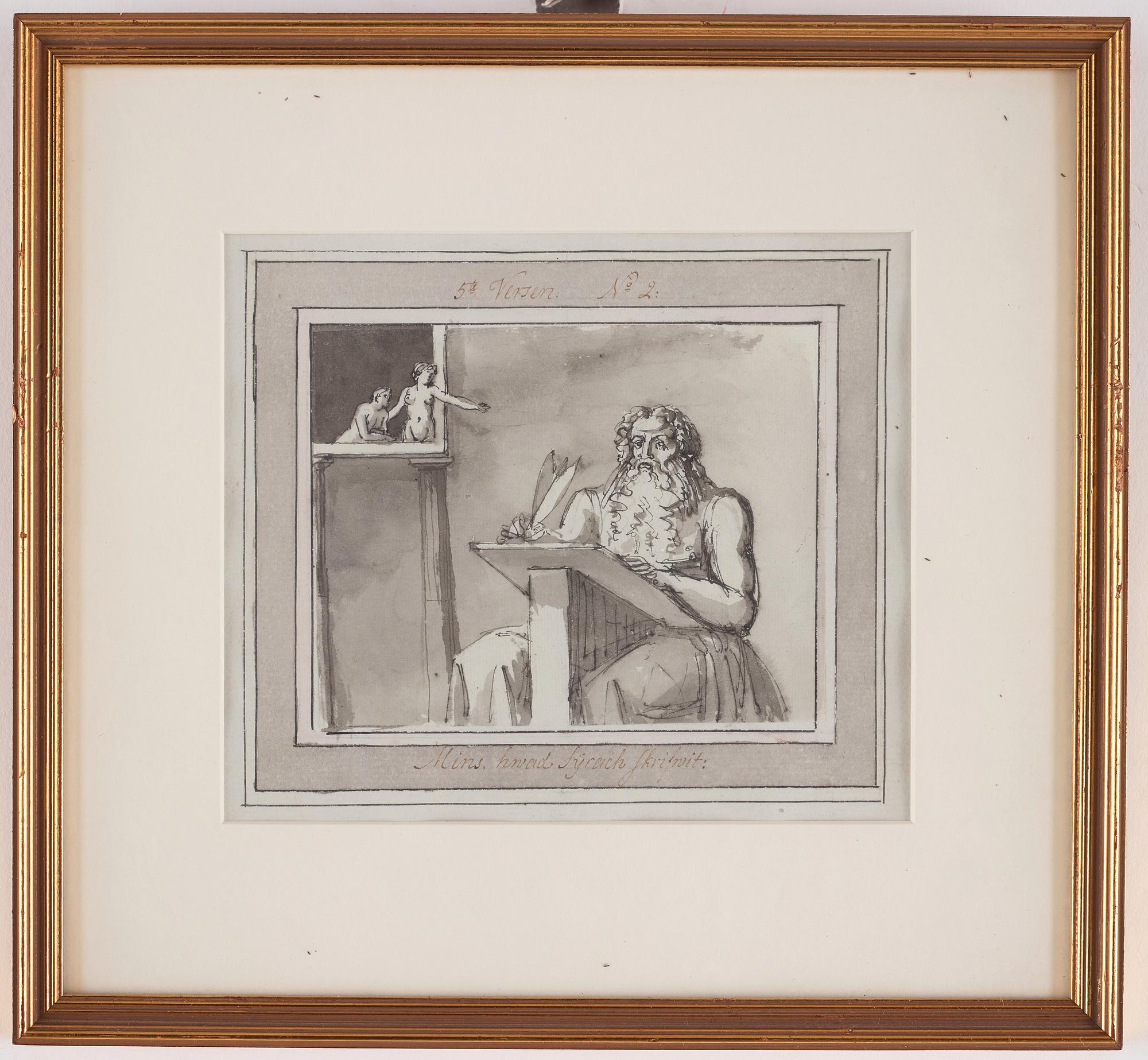 Carl August Ehrensvärd, "Goda gosse, glaset töm". Illustrations for drinking songs, 24.