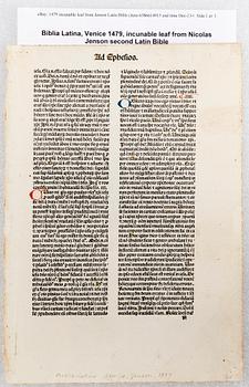 Leaves of Italian Incunabula / Printed leaves of the 1400s.