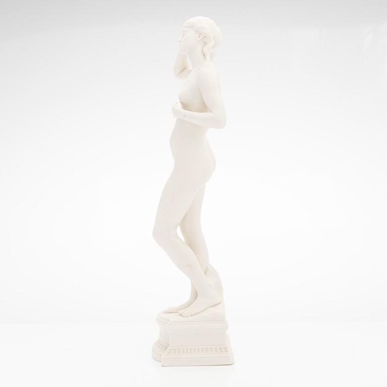 Per Hasselberg, efter, skulptur, "Snöklockan", Gustavsberg 1904.