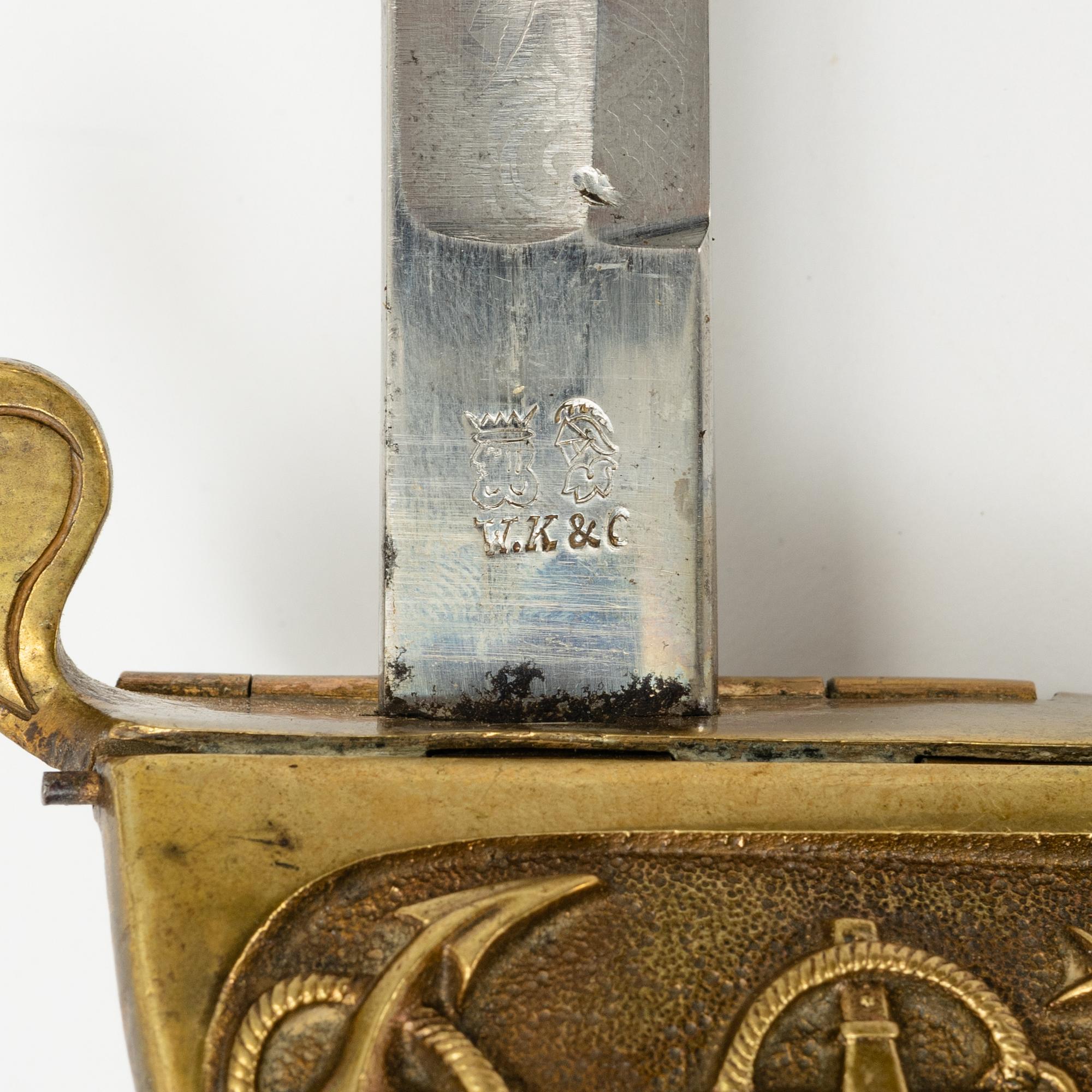 A Turkish Naval officer's sword, by Weyersberg & Kirschbaum, Solingen, from around the year 1900.