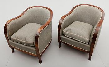 FÅTÖLJER, 1 par, 1930-/40 -tal.