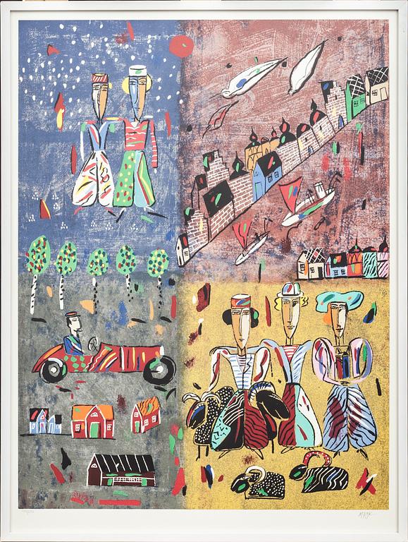 MADELEINE PYK, färglitografi, signerad och numrerad 143/250.