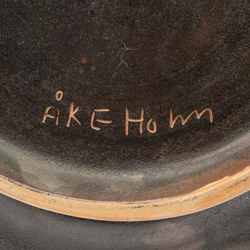 Åke Holm, plate, "Petrus Fiskare" signed glazed stoneware.