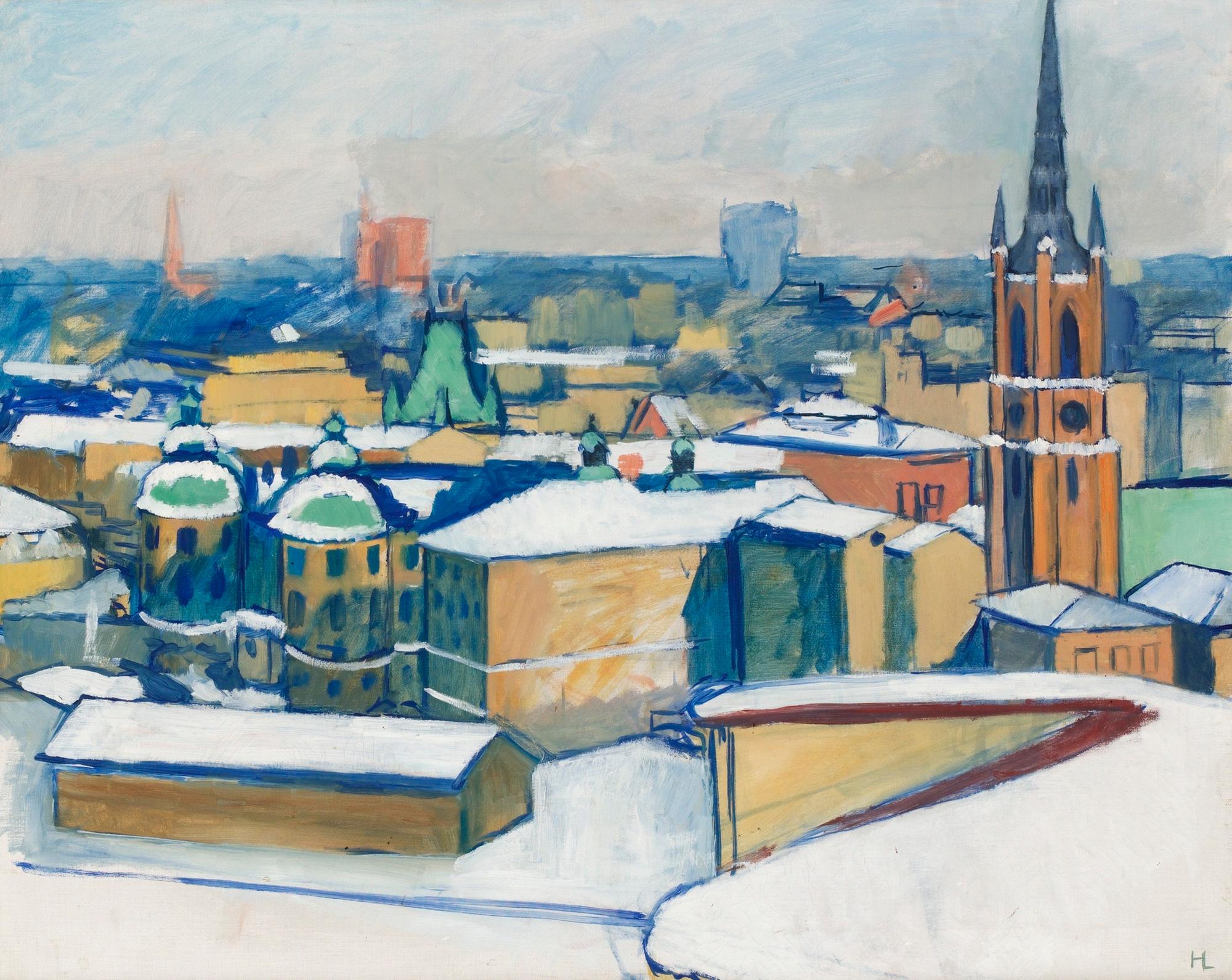 Hilding Linnqvist, Vinterutsikt över Riddarholmen.