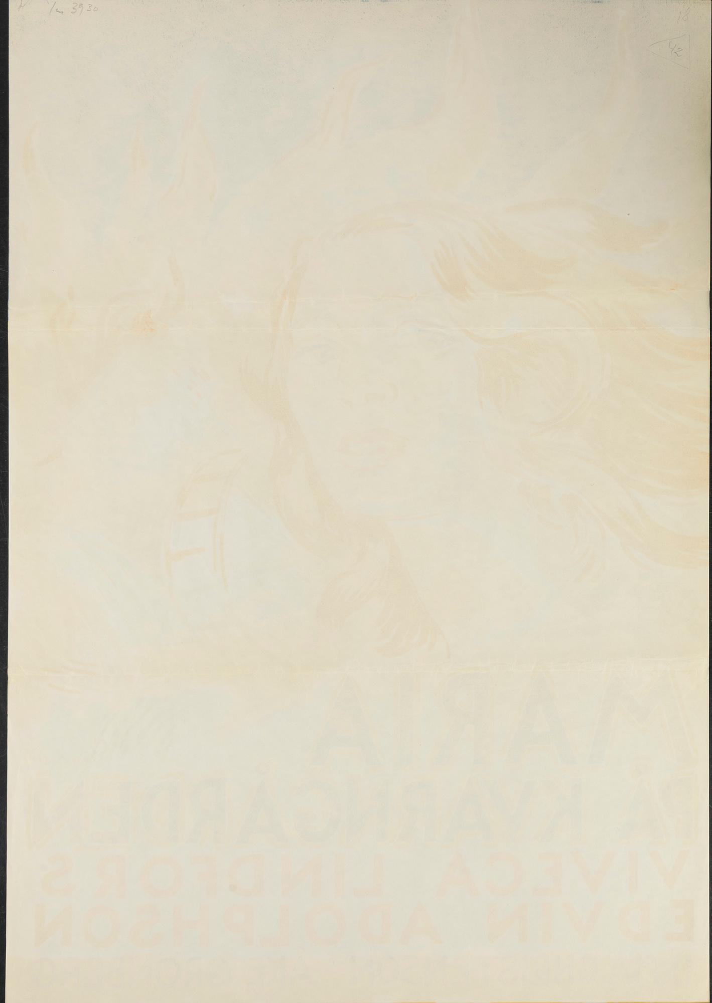 Isaac Grünewald, a vintage movie poster, 'Maria på Kvarngården', 1944.