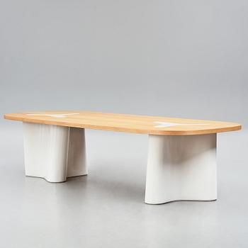 India Mahdavi, an oak and ceramic dinner table, designed for a project at Svenskt Tenn, Sweden in 2022.